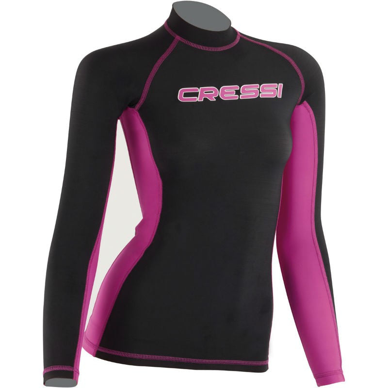 Cressi Long Sleeve Rash Guard - Black and Pink Ladies